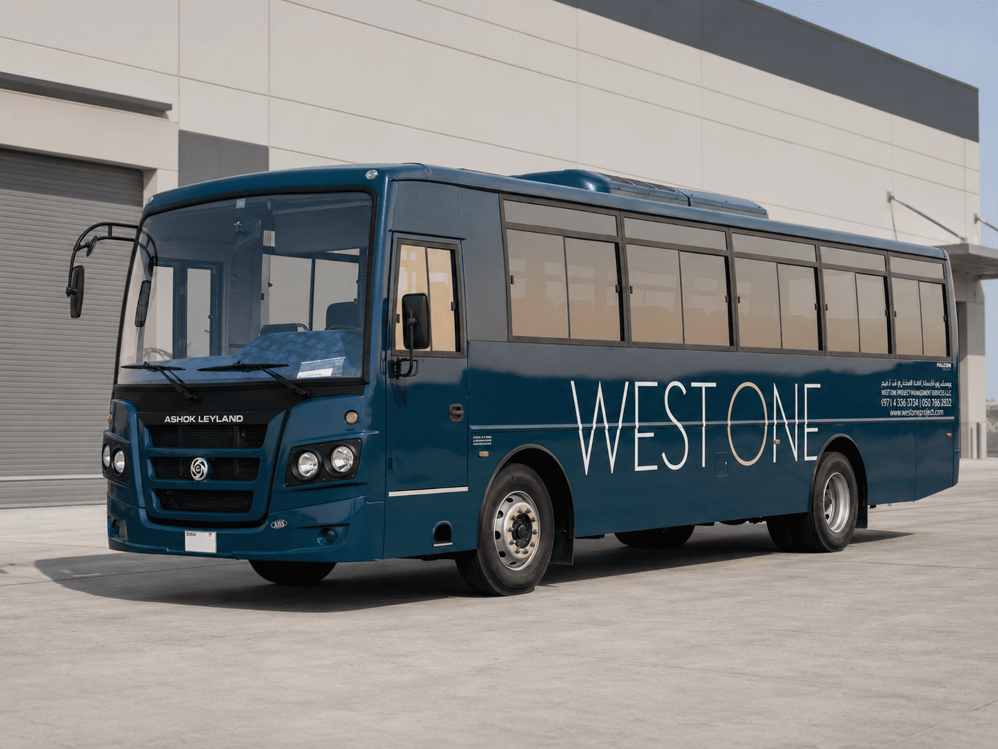 Commercial bus branding with printed livery installed in the UAE