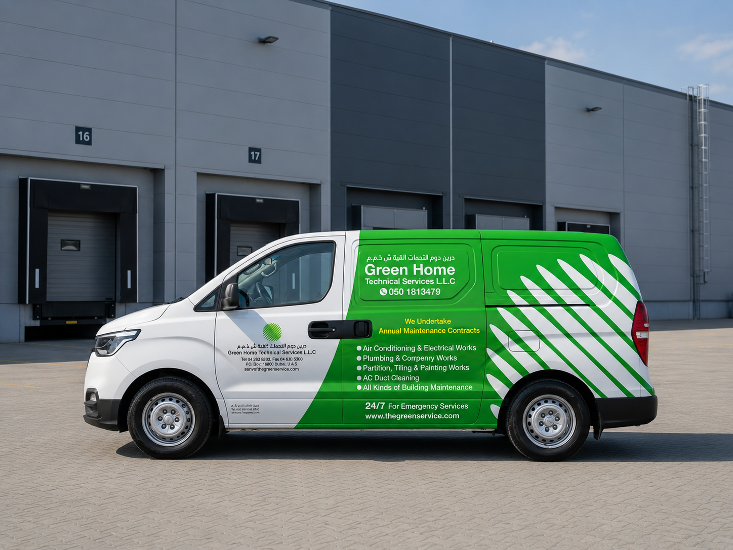 Service van — Partial wrap in Sharjah