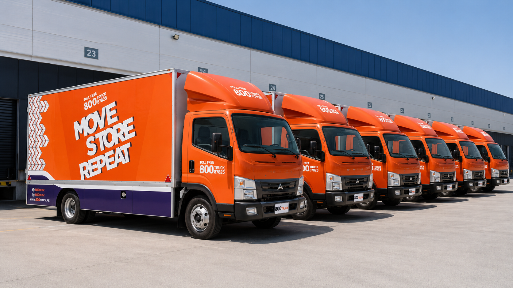 Truck branding in Dubai for a commercial delivery vehicle with large-format graphics